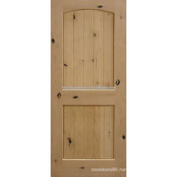 Knotty Alder Plank Arched Raised 2-Panel Interior Door